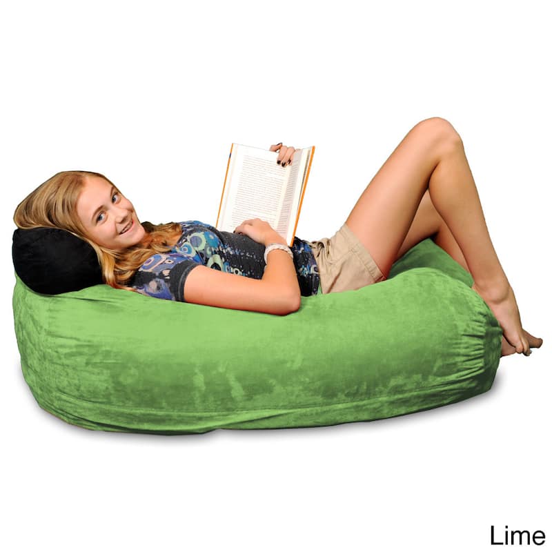 Memory Foam 4-foot Bean Bag Lounger - Lime Micro Suede