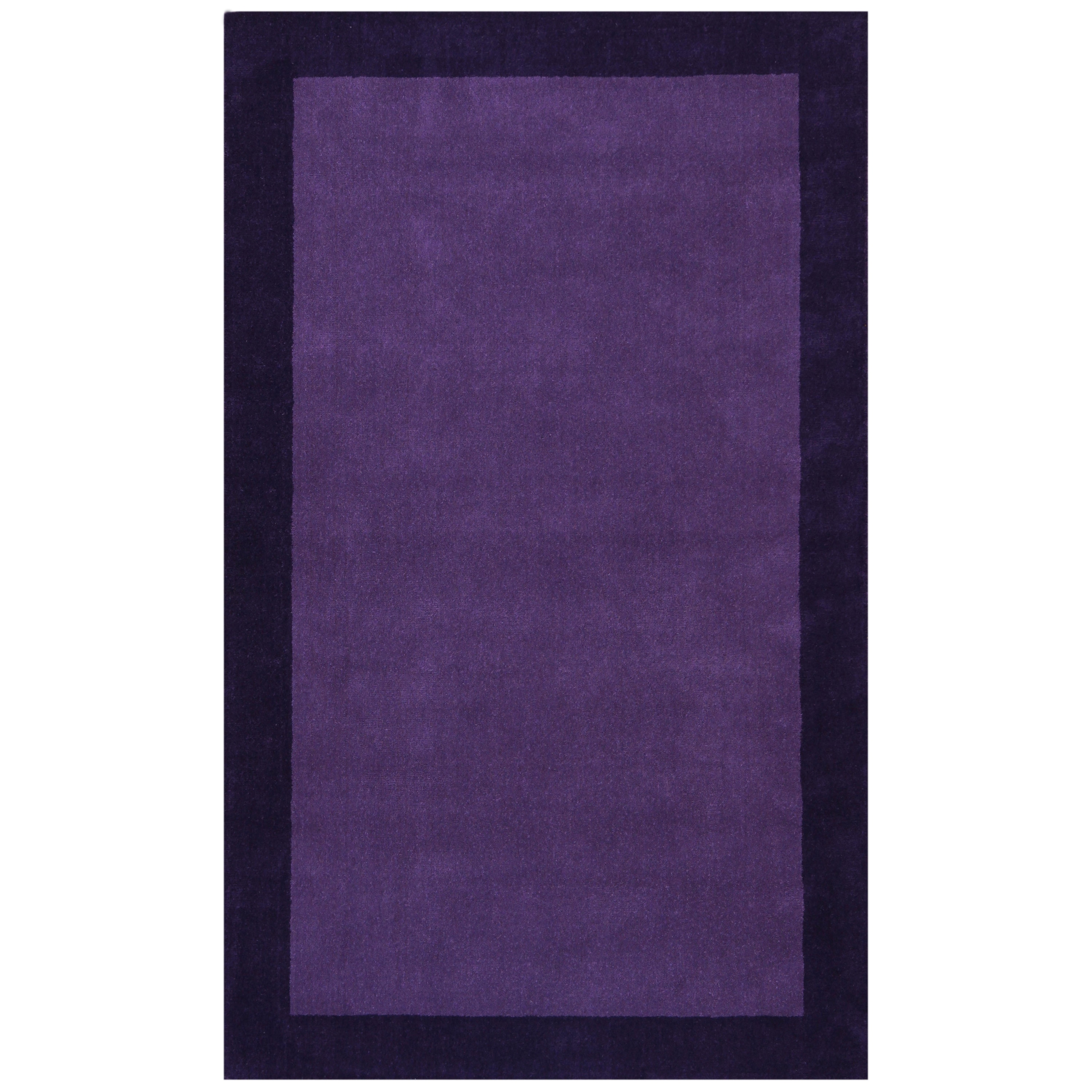 Purple Border Pulse Hand Tufted Wool 5x8 Rug