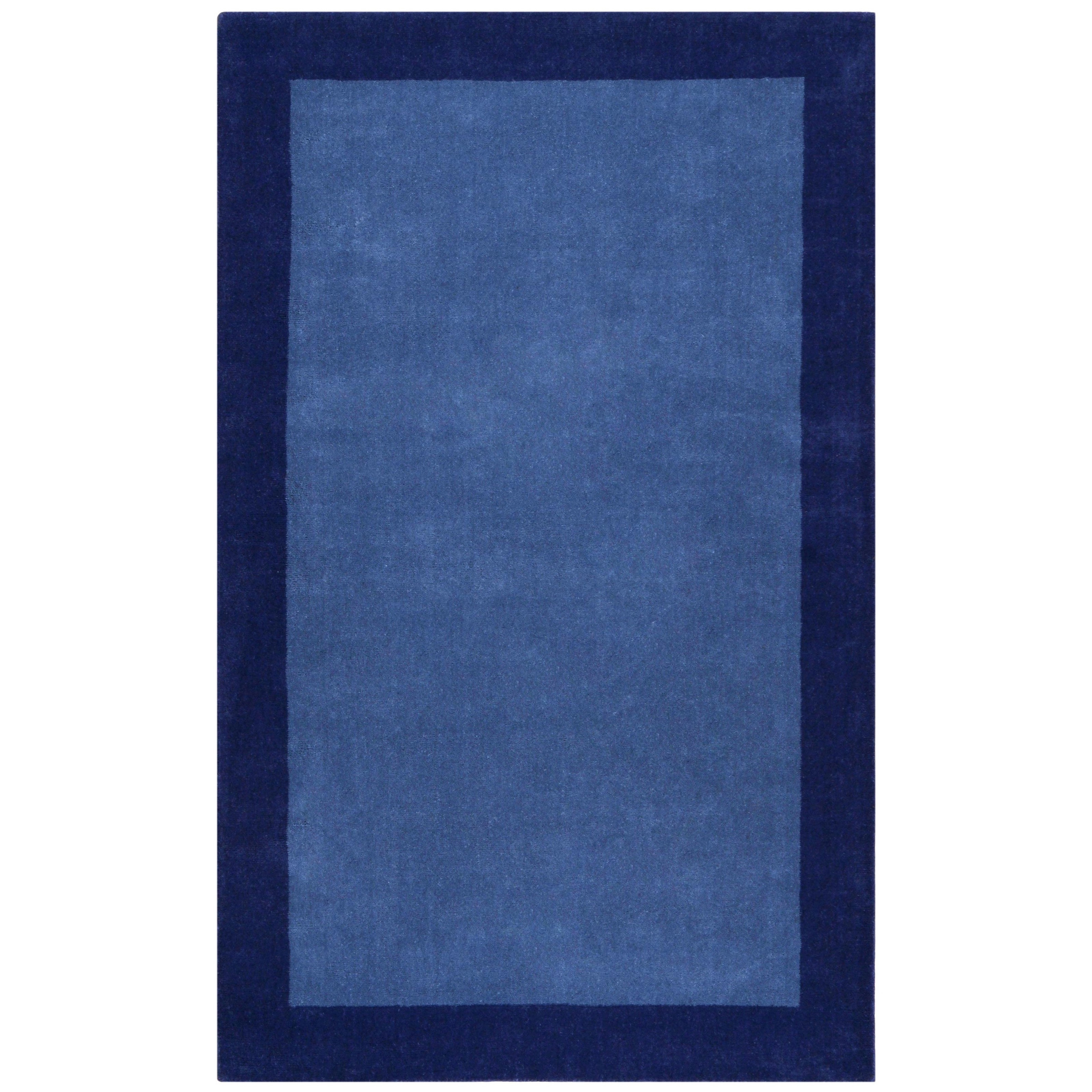 Blue Border Pulse Hand Tufted Wool 4 X 6 Rug