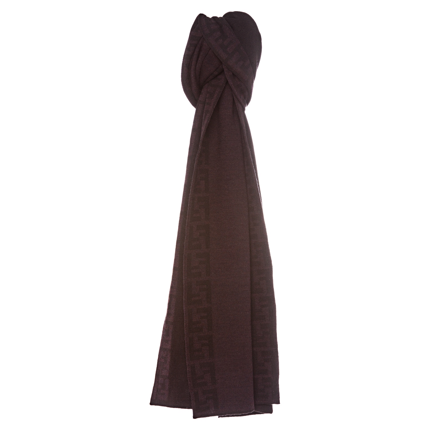 Fendi Fxt079 00p9Z F0kwf Wool Scarf With Zucca Trim