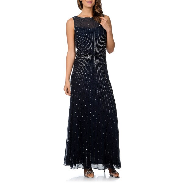 Shop J Laxmi Women's Allover Beaded Gown - Free Shipping Today ...