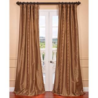 Luxembourg Bronze Embroidered Faux Silk Curtain - Overstock™ Shopping ...