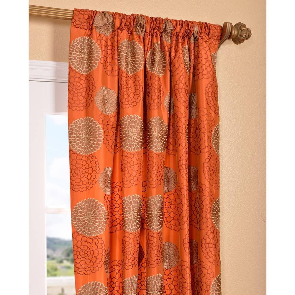 Shop Exclusive Fabrics Zen Garden Harvest Orange Embroidered Faux