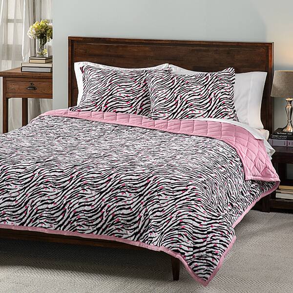 Shop Zebra Hearts 3 Piece Comforter Set Free Shipping Today