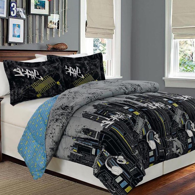 N/a Reversible Skate Comforter Black Size Twin