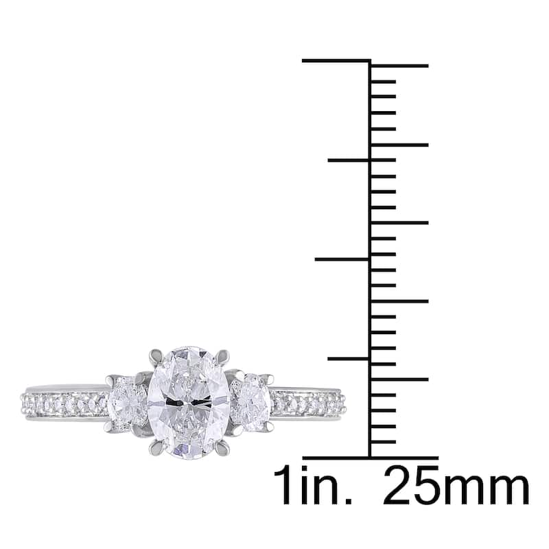 Miadora Signature Collection 14k White Gold 1 1/10ct TDW Oval-cut Diamond Engagement Ring