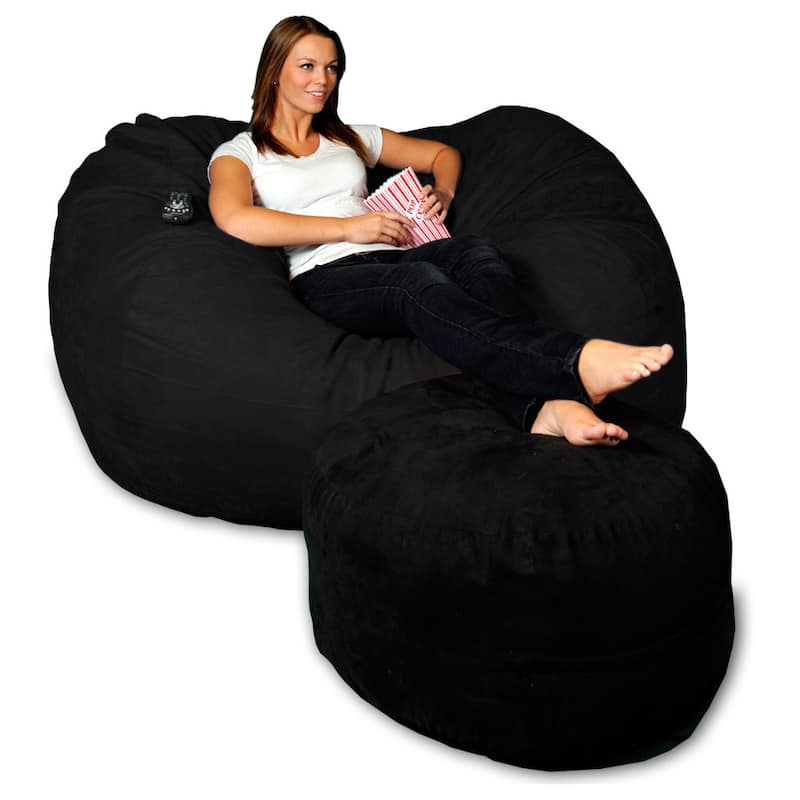 5-foot Memory Foam Micro Suede Beanbag Chair Lounger