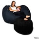 preview thumbnail 5 of 9, 5-foot Memory Foam Micro Suede Beanbag Chair Lounger Navy Micro Suede