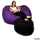 preview thumbnail 10 of 9, 5-foot Memory Foam Micro Suede Beanbag Chair Lounger Purple Micro Suede