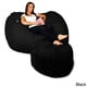preview thumbnail 2 of 9, 5-foot Memory Foam Micro Suede Beanbag Chair Lounger Black Micro Suede