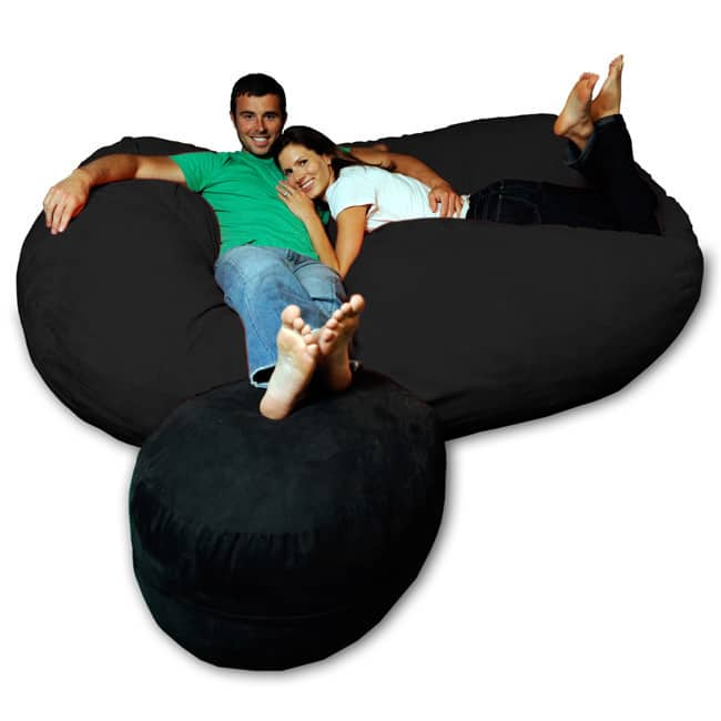 7.5-foot Soft Memory Foam Micro Suede Beanbag Chair Lounger