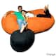 7.5-foot Soft Memory Foam Micro Suede Beanbag Chair Lounger - Orange Micro Suede