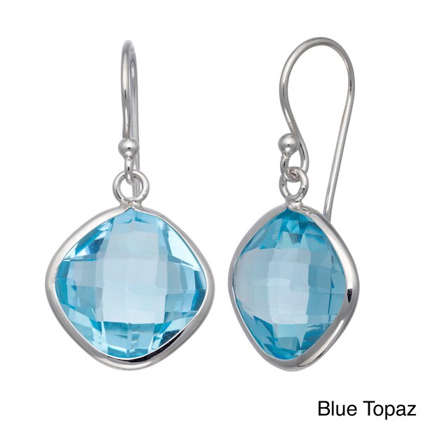 Gioelli Silver 13 3/4ct TGW Gemstone Cushion Briolette Earrings - Free ...