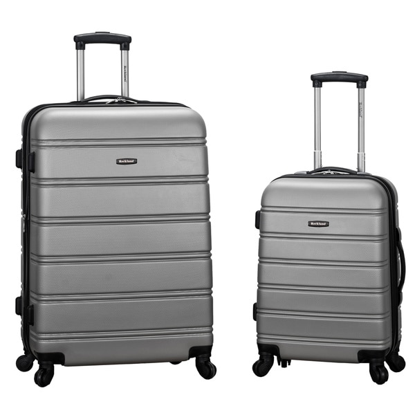 rockland melbourne 2 piece hardside spinner luggage set