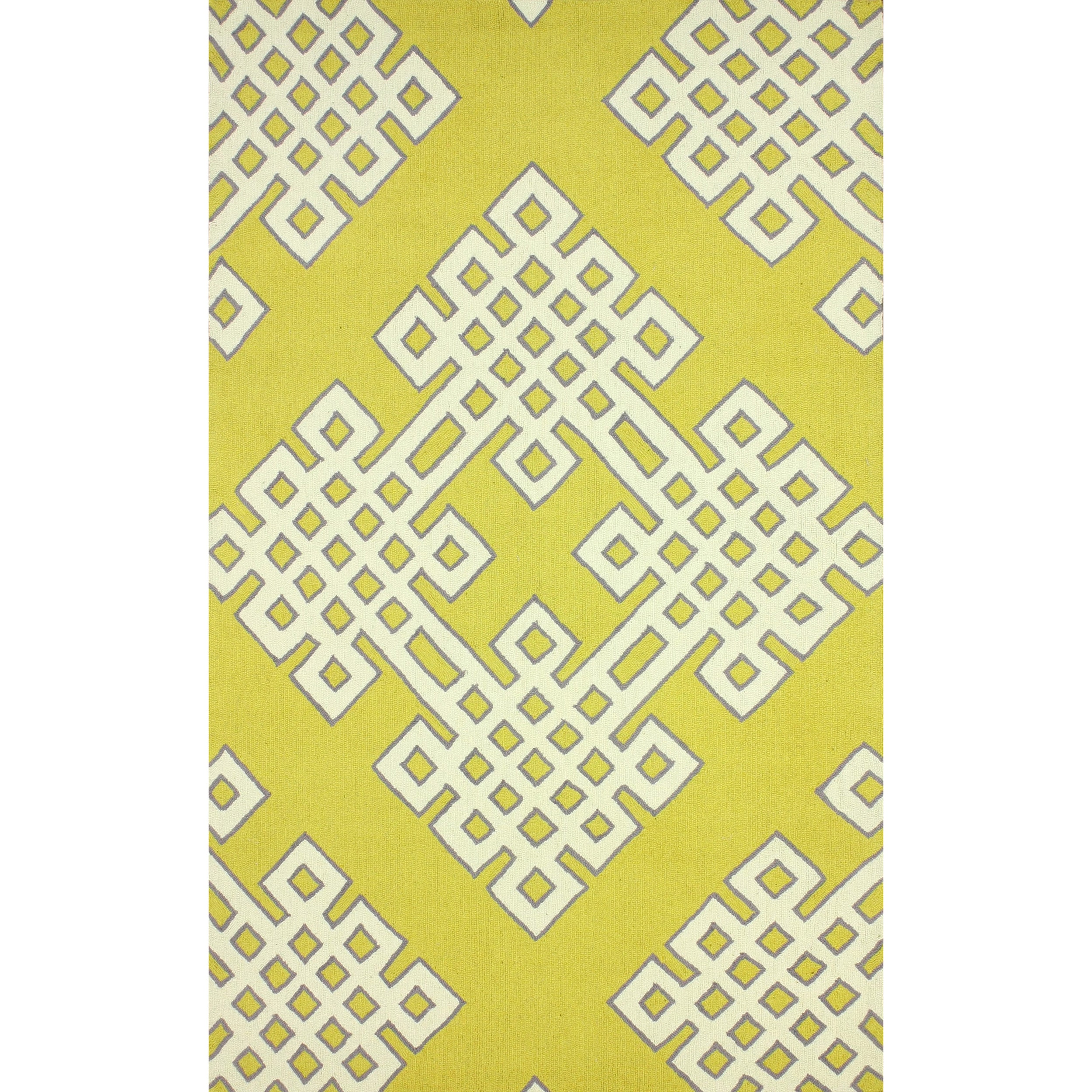 Nuloom Hand hooked Modern Lattice Gold Rug (5 X 8)