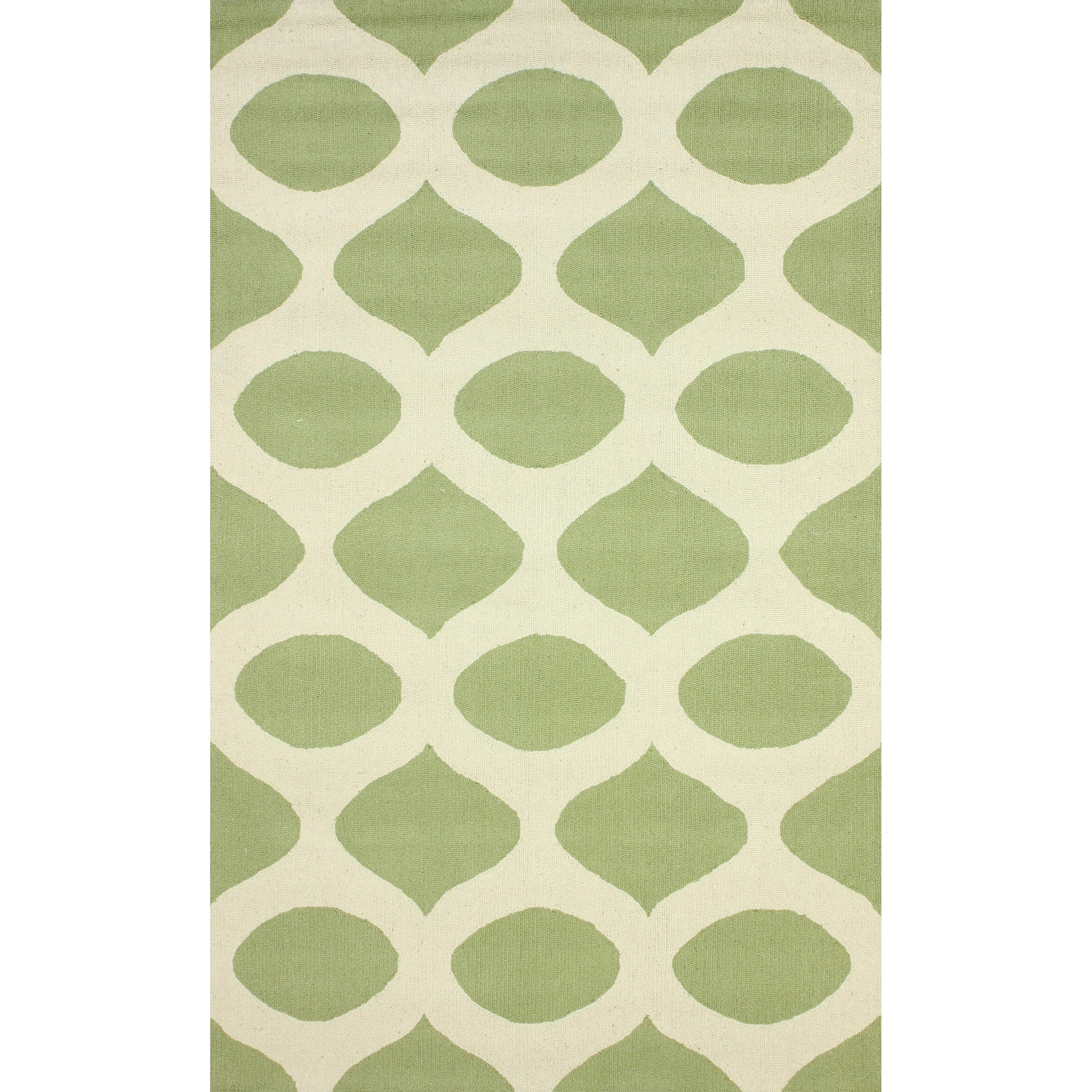 Nuloom Hand hooked Modern Trellis Green Rug (5 X 8)