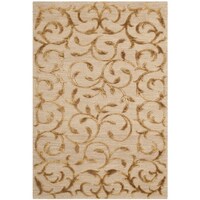 Safavieh Hand Knotted Tibetan Scrolling Vines Gold Wool Silk Safavieh Hand Knotted Tibetan Scrolling Vines Gold Wool Silk Rug 4 X