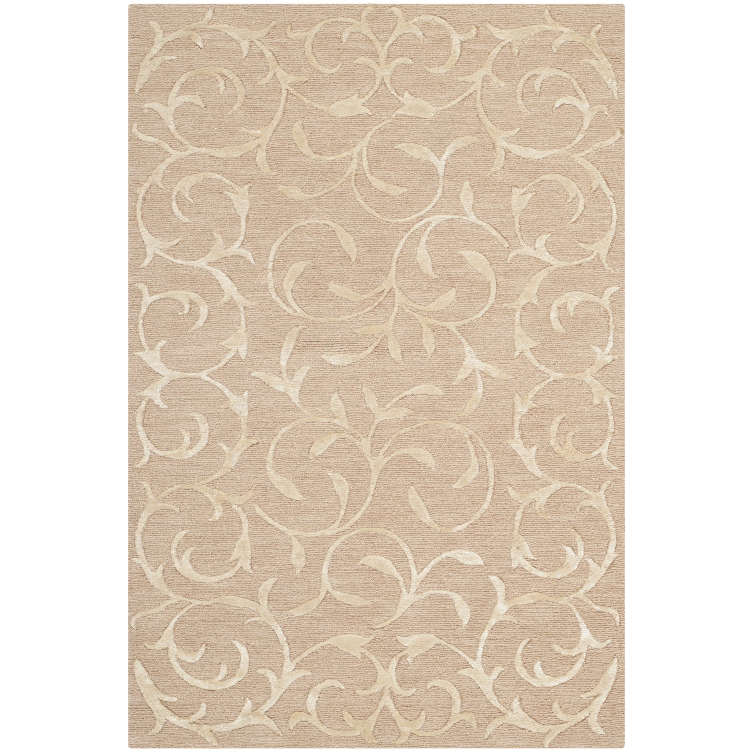 Safavieh Hand knotted Tibetan Beige Wool/ Silk Rug (2 X 3)