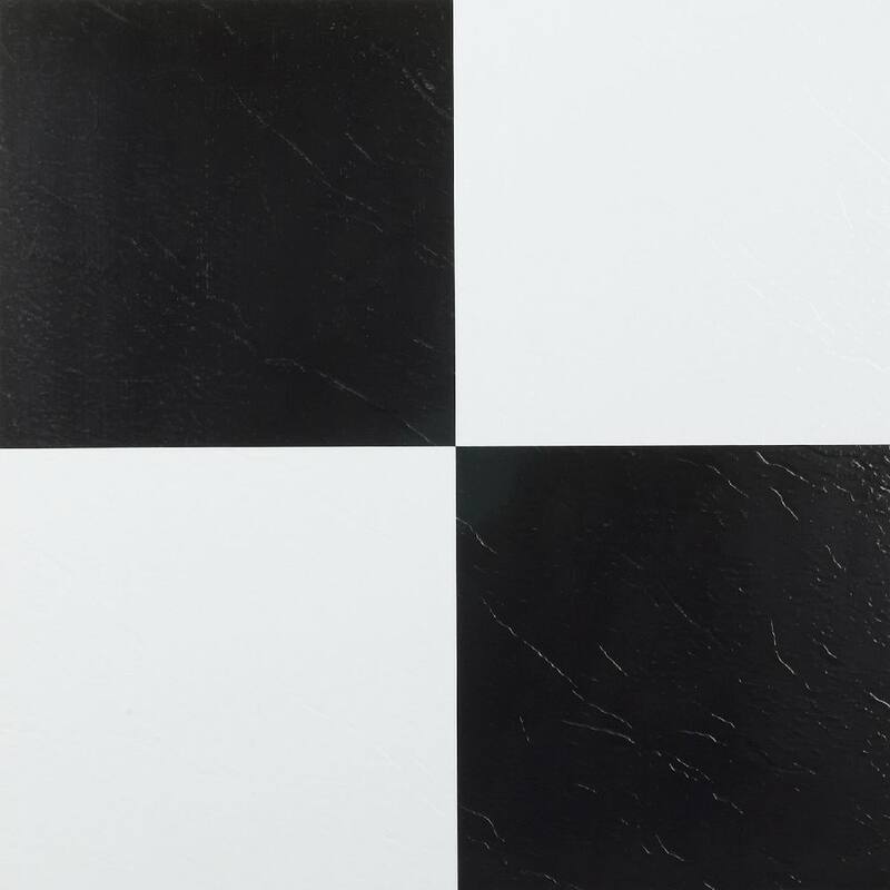 Achim Nexus Black & White 12x12 Self Adhesive Vinyl Floor Tile - 20 Tiles/20 sq. ft.