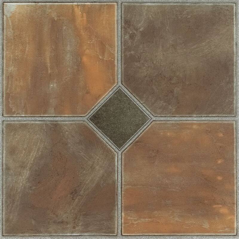 Achim Nexus Rustic Slate 12x12 Self Adhesive Vinyl Floor Tile - 20 Tiles/20 sq. ft. - 12x12 - Rustic Slate