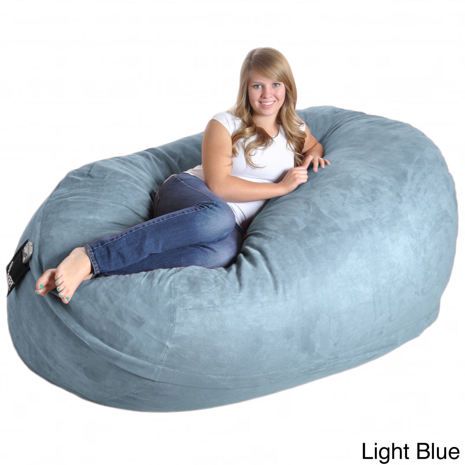 Slacker Sack Slacker Sack Oval Microsuede And Foam Bean Bag Blue Size Large