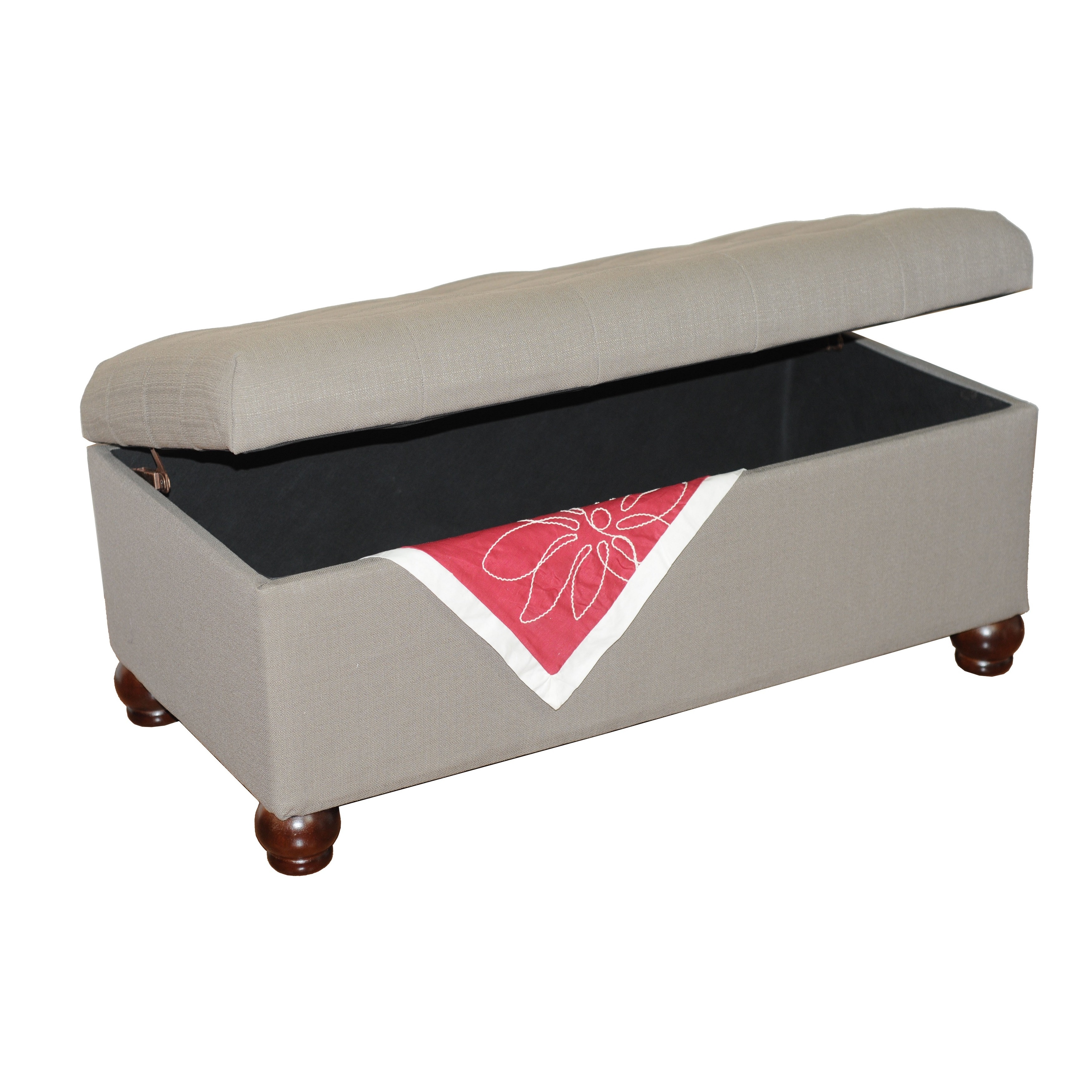 Grey Kinfine Tufted Storage Bench