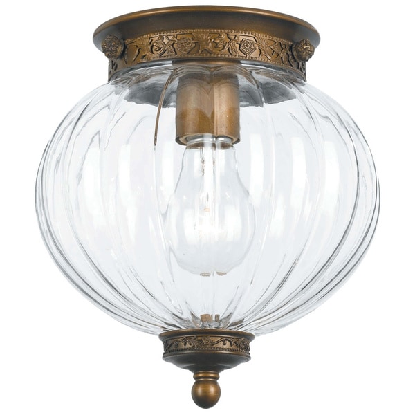Crystorama Camden Collection 1-light Antique Brass Flush Mount
