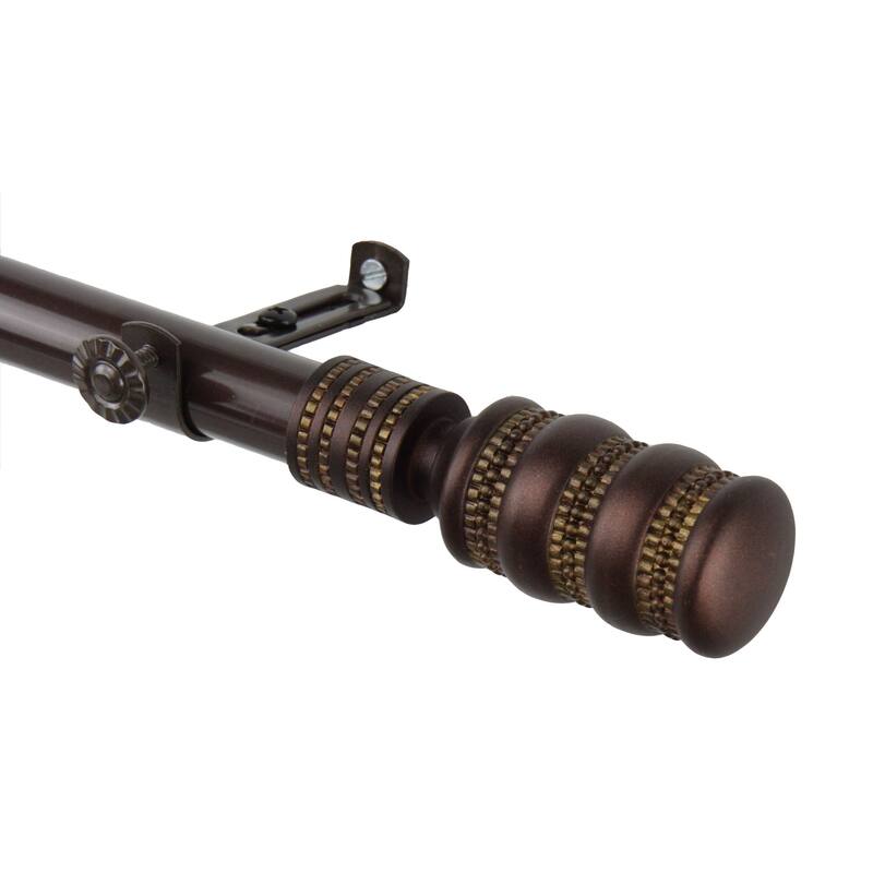 InStyleDesign Cocoa Cork Adjustable Curtain Rod and Finial Set
