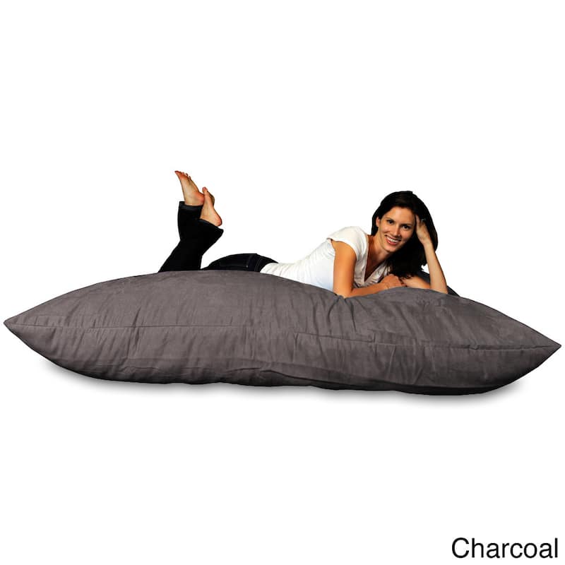 Huge Memory Foam Micro Suede Beanbag Pillow - Charcoal Micro Suede