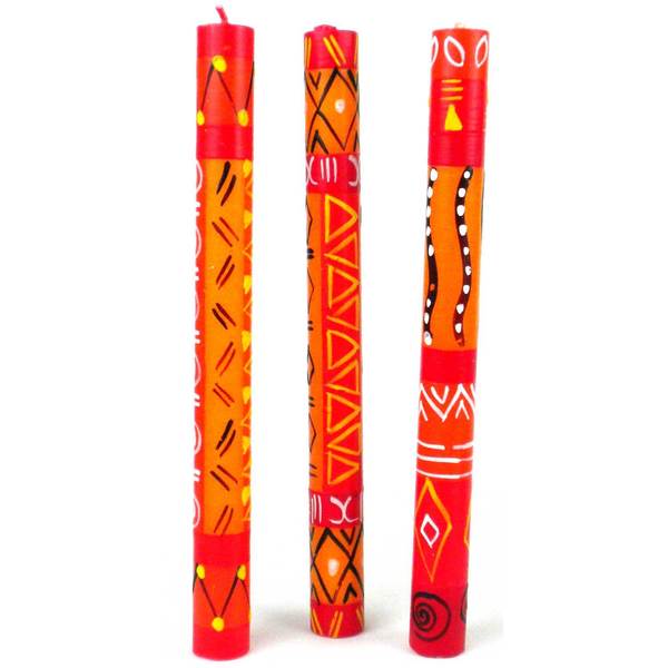 Shop Set of Three Boxed Handmade Taper Candles with Zahabu Design (South Africa) Free Shipping