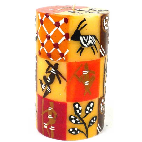 Shop Single Boxed Handpainted Pillar Candle with Damisi Design (South