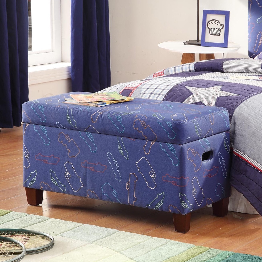 Deluxe Blue Storage Bench