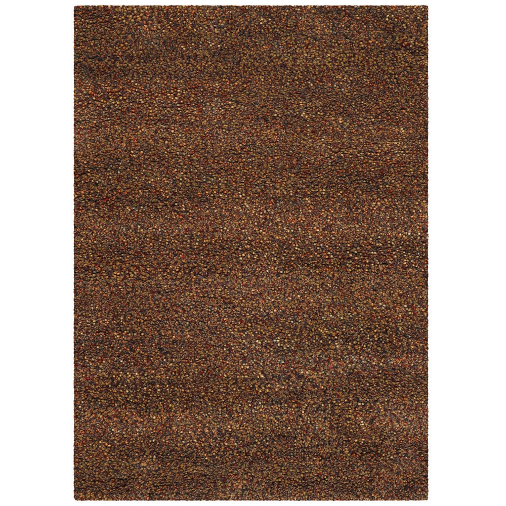 Lagash Copper/ Rush Natural Wool Shag Rug (36 X 56)