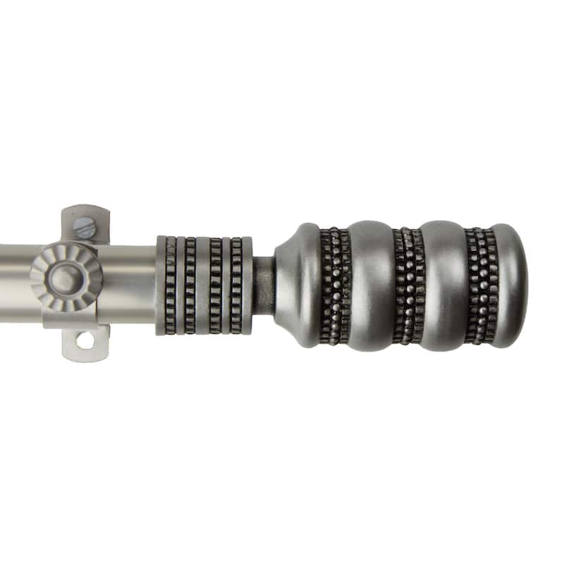 InStyleDesign Cork Adjustable Finial Satin Nickel Curtain Rod Set