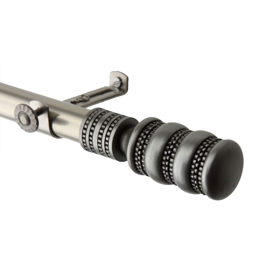 InStyleDesign Cork Adjustable Finial Satin Nickel Curtain Rod Set