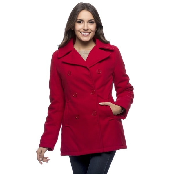 Excelled Women's Double Breasted Pea Coat - On Sale - Overstock - 8494299