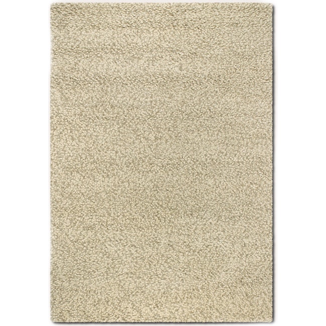 Lagash Natural Taupe Wool Shag Rug (36 X 56)