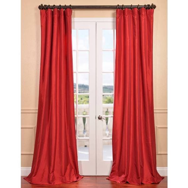 Hollywood Red Faux Silk Taffeta Curtain Panel