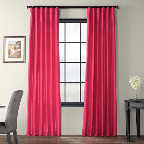 Shop Exclusive Fabrics Fuchsia Rose Faux Silk Taffeta Curtain
