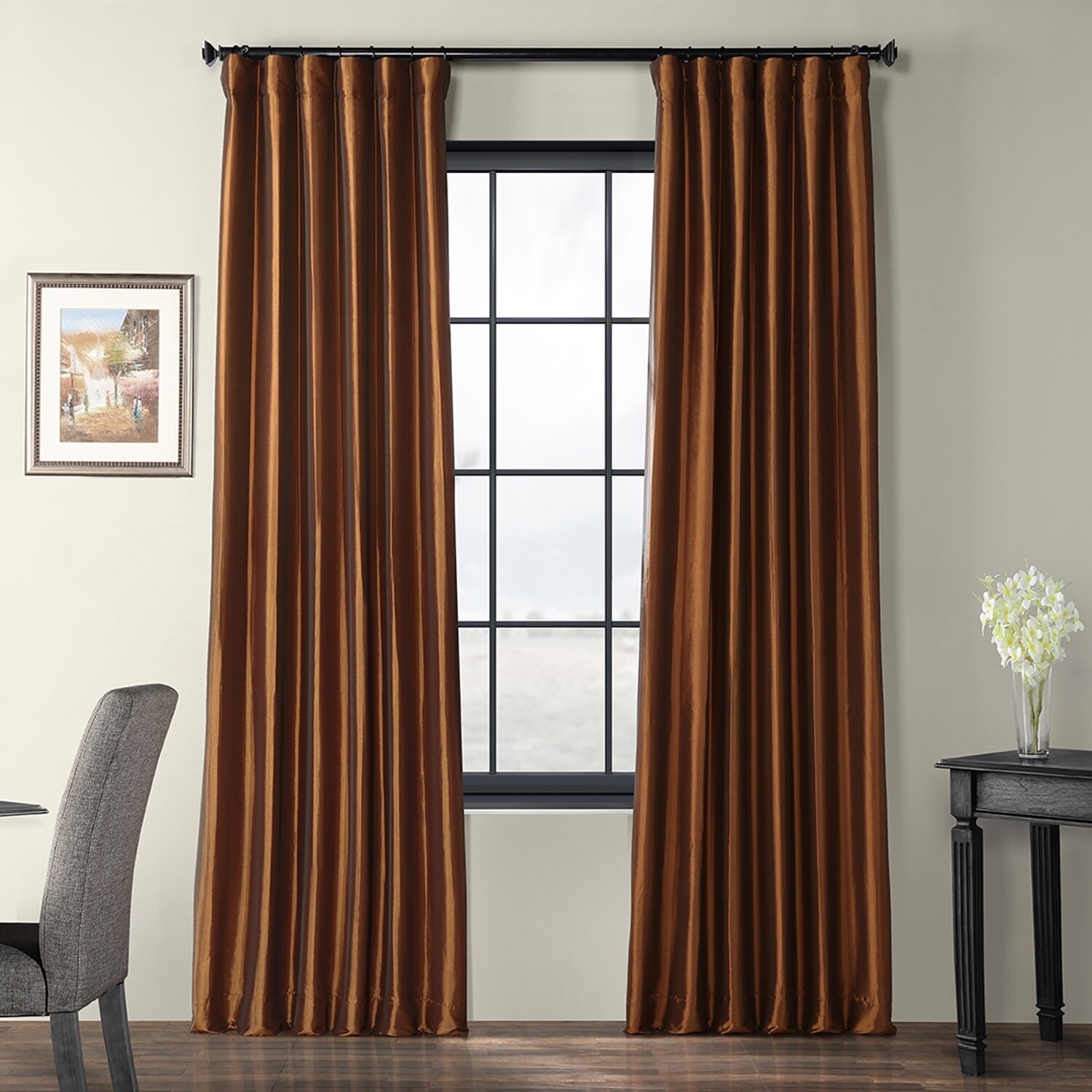 brown curtains