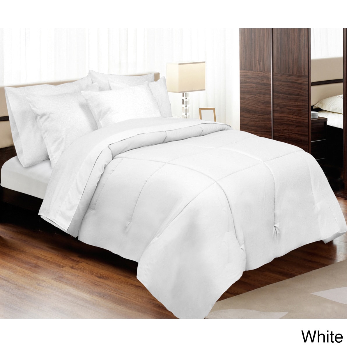 Veratex Grand Luxe 1200 Thread Count Egyptian Cotton Down Alternative Comforter White Size Twin