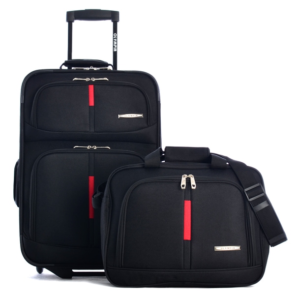 Olympia Manchester 2-piece Black Carry-on Luggage Set - Overstock - 8494539