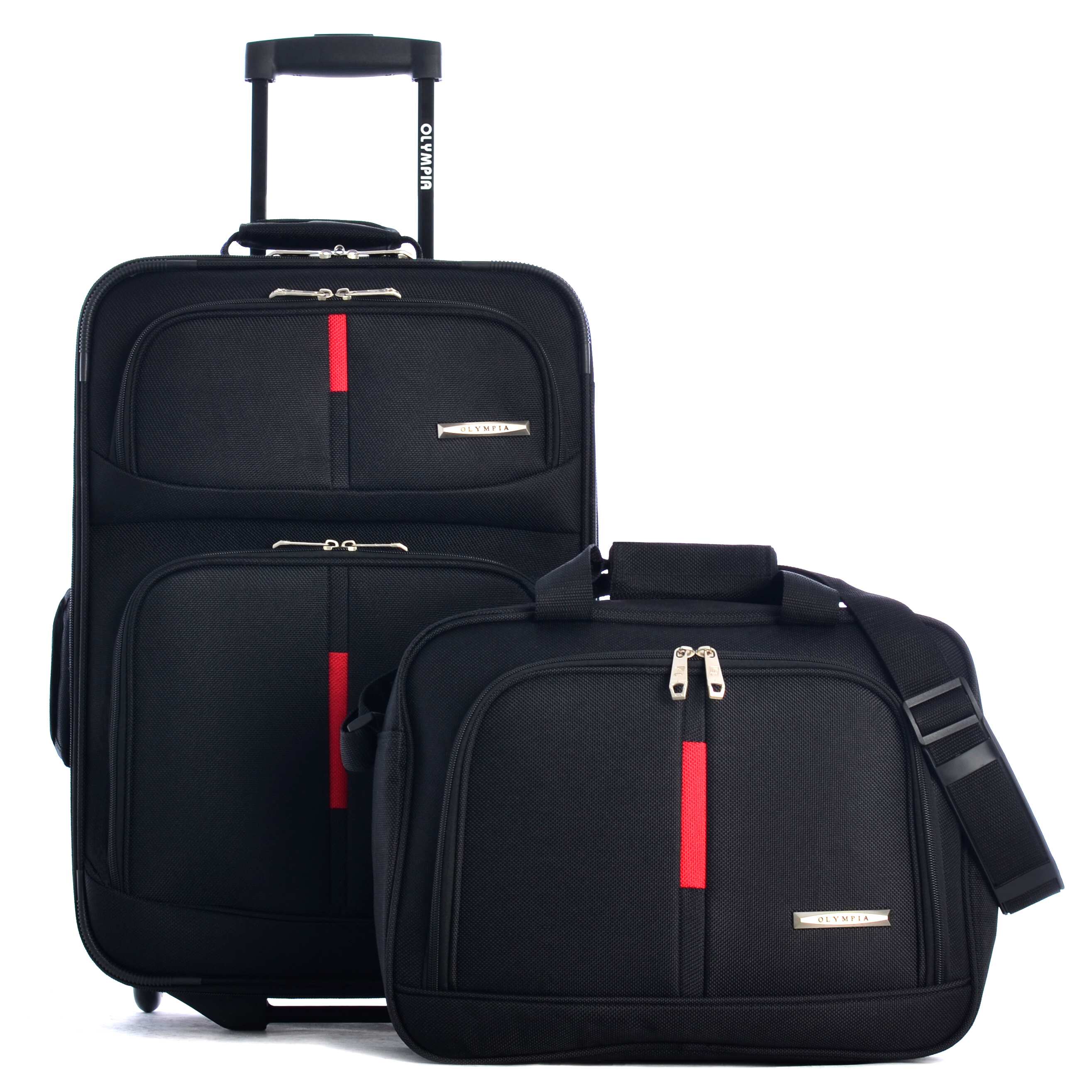 Olympia Manchester 2 piece Black Carry on Luggage Set