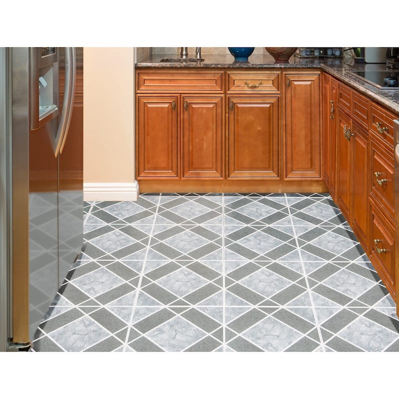 Achim Achim Nexus Light & Dark Blue Diamond Pattern 12x12 Self Adhesive Vinyl Floor Tile - 20 Tiles/20 sq. ft.