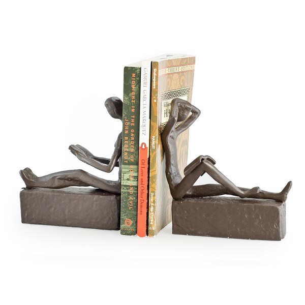 Shop Man & Woman Reading Metal Bookend Set - Free Shipping On Orders ...