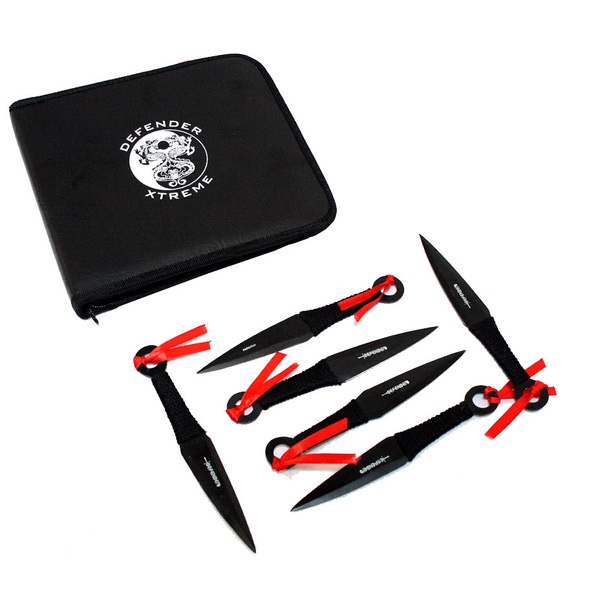 Defender Set of 12 6.5-inch Throwing Knives with Carrying Case