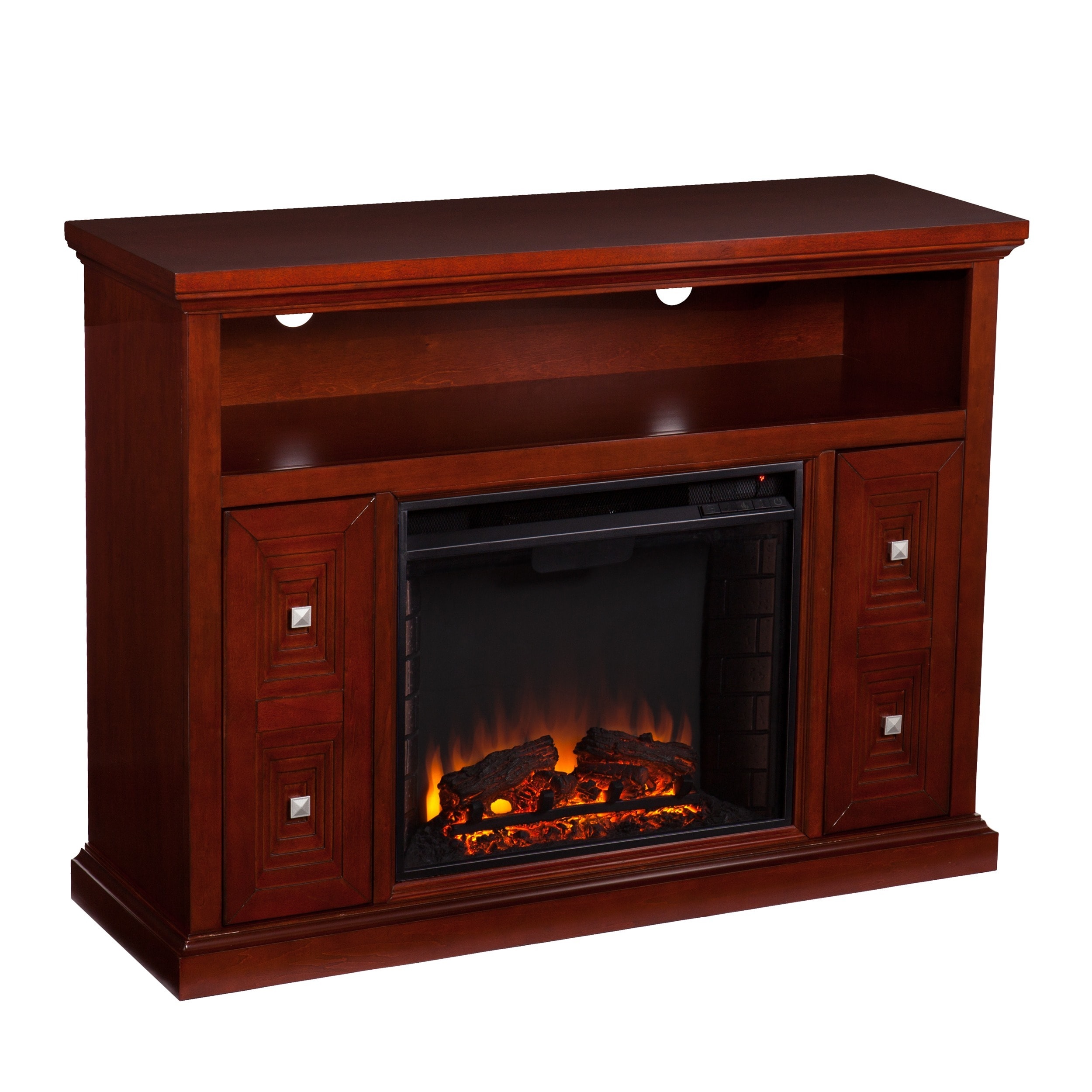 Upton Home Baxter Cherry Media Console/ Stand Electric Fireplace