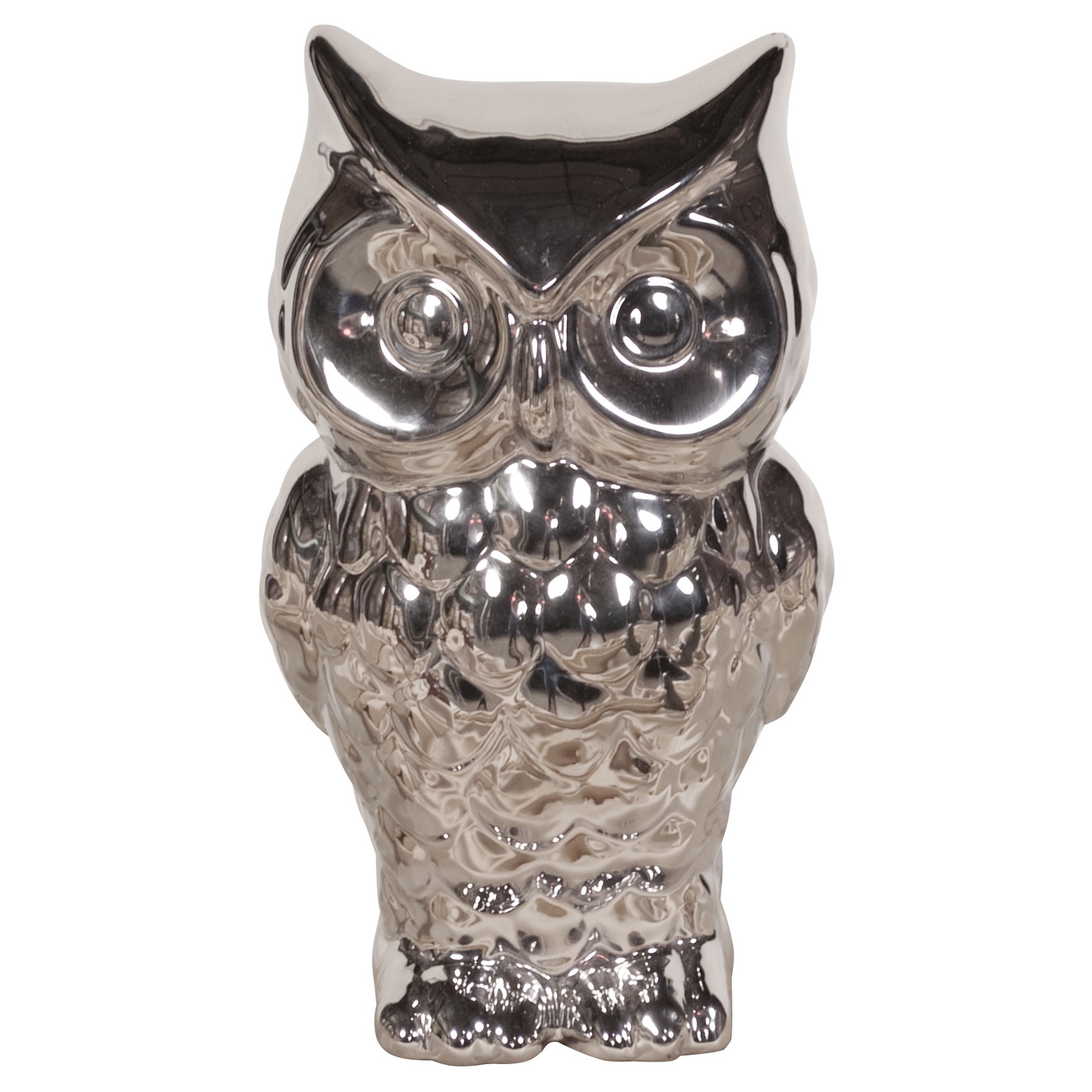 Nickel Plated Ceramic Owl