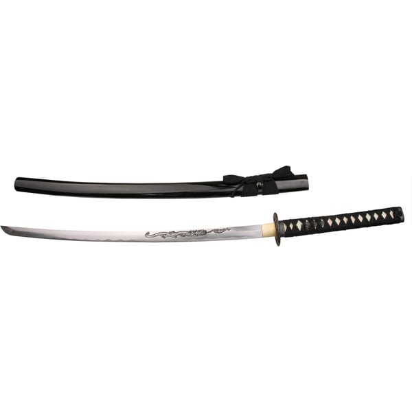 41-Inch Ten Ryu Hand Forged Samurai Dragon Etched Blade Katana Sword