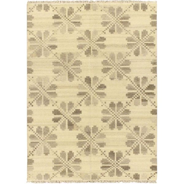 Hand Woven Istanbul Yama Kilim Cream Wool Rug (57 x 710